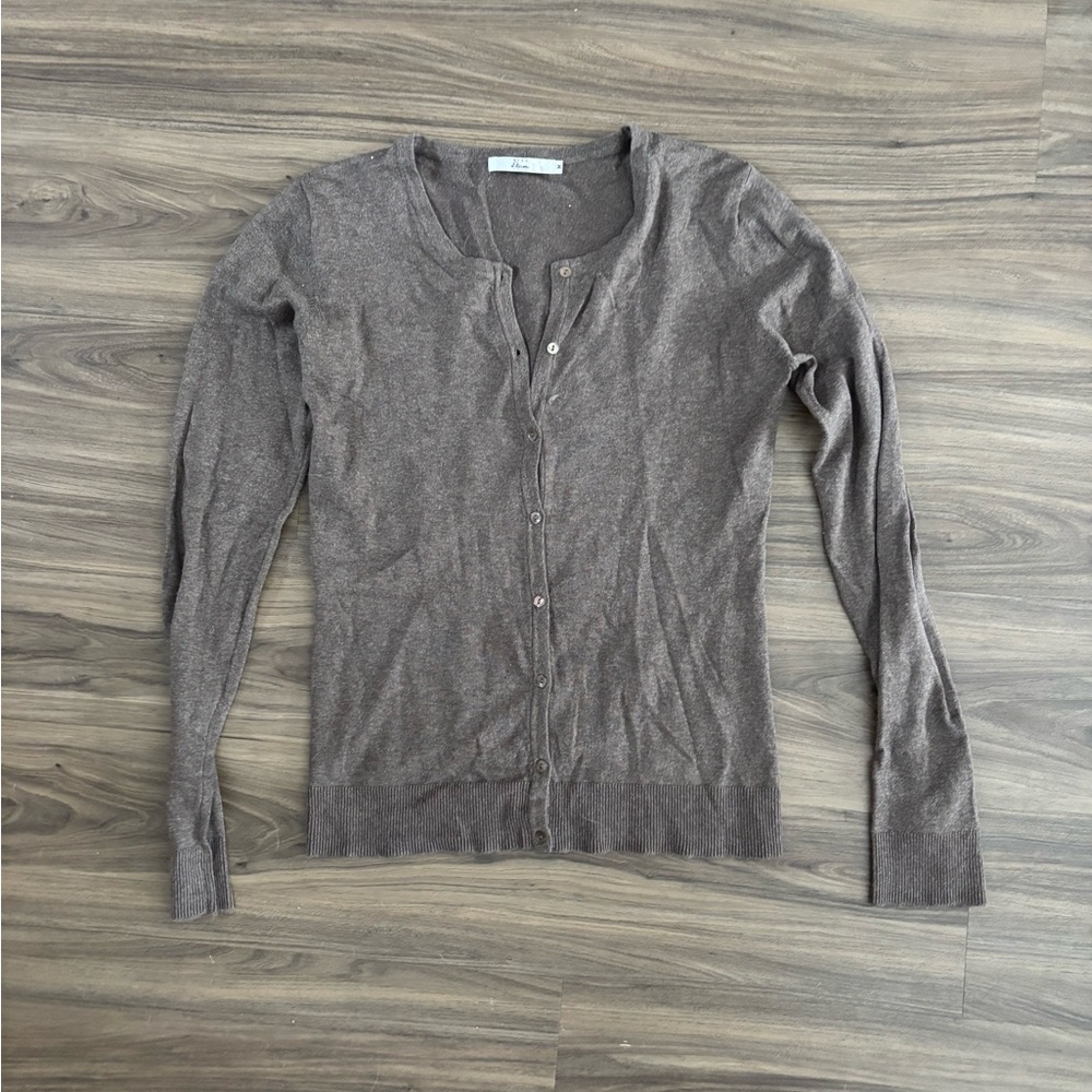 Miss Etam Brown Women's Button Cardigan Sweater
